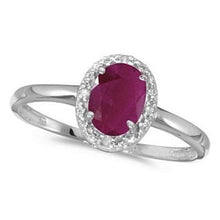 Load image into Gallery viewer, 14K White Gold Ruby and Diamond Cocktail Ring 0.95ct