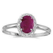 Load image into Gallery viewer, 14K White Gold Ruby and Diamond Cocktail Ring 0.95ct