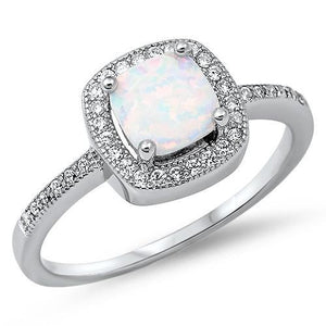 .925 White Lab Opal Ring