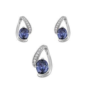 .925 Tanzanite Cz Jewelry Set