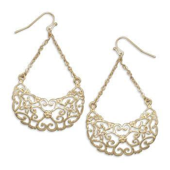 14 Karat Gold Plated Heart Design Fashion Earrings