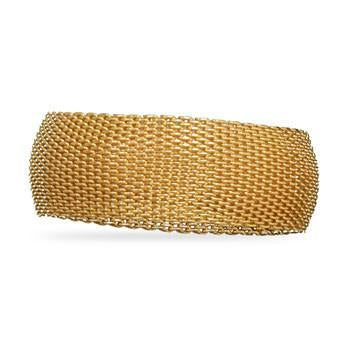 14 Karat Gold Plated Brass Flexible Bangle Bracelet