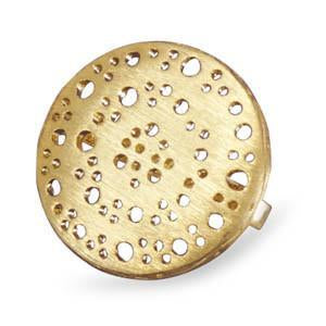 14 Karat Gold Plated Brass Cut Out Circle Ring
