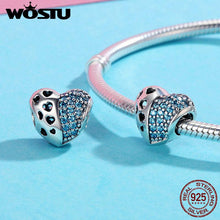 Load image into Gallery viewer, 925 Sterling Silver Medley Heart, Blue CZ Beads