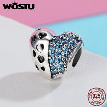 Load image into Gallery viewer, 925 Sterling Silver Medley Heart, Blue CZ Beads