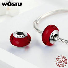 Load image into Gallery viewer, 925 Sterling Silver Elegant Red Murano Glass Beads Fit