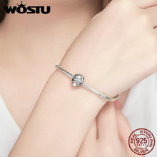 Load image into Gallery viewer, WOSTU Pure 925 Sterling Silver Luminous Love Knot Charm Beads Fit Original wst Bracelet Jewelry Gift Your Bestie CRC119