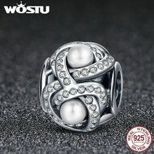 Load image into Gallery viewer, WOSTU Pure 925 Sterling Silver Luminous Love Knot Charm Beads Fit Original wst Bracelet Jewelry Gift Your Bestie CRC119