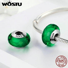 Load image into Gallery viewer, WOSTU Real 925 Sterling Silver Elegant Green Murano Glass Beads Fit Original wst Bracelet Luxury DIY Jewelry CQZ038