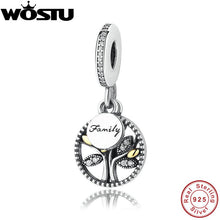 Load image into Gallery viewer, WOSTU Real 925 Sterling Silver Family Tree Dangle Charm Beads Fit Original WST Bracelet Authentic Luxury DIY Jewelry