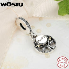 Load image into Gallery viewer, WOSTU Real 925 Sterling Silver Family Tree Dangle Charm Beads Fit Original WST Bracelet Authentic Luxury DIY Jewelry