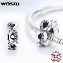 Load image into Gallery viewer, WOSTU Real 925 Sterling Silver Infinite Love Spacer Beads Fit Original WST Charm Bracelet Fashion DIY Jewelry FLC103