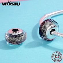 Load image into Gallery viewer, WOSTU Real 925 Sterling Silver Sparkling Murano Glass Beads Fit Original WST Charm Bracelet Jewelry Christmas Gift CQZ061