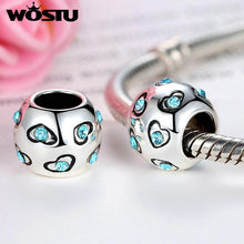 Load image into Gallery viewer, WOSTU Romantic Blue Love Silver Charm Beads Fit Original WST Bracelet Bangle For Women Fashion DIY Jewelry Making SDP5320