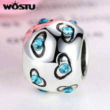 Load image into Gallery viewer, WOSTU Romantic Blue Love Silver Charm Beads Fit Original WST Bracelet Bangle For Women Fashion DIY Jewelry Making SDP5320