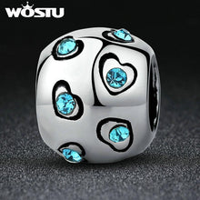 Load image into Gallery viewer, WOSTU Romantic Blue Love Silver Charm Beads Fit Original WST Bracelet Bangle For Women Fashion DIY Jewelry Making SDP5320