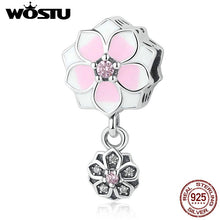 Load image into Gallery viewer, WOSTU Spring New 925 Sterling Silver Magnolia Bloom Dangle Charm Fit Original wst Charm Bracelet Authentic Jewelry Gift