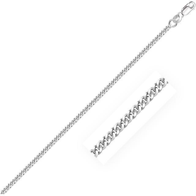 Gourmette Chain in 14K White Gold (2.0 mm)