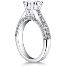 Load image into Gallery viewer, 14K WHITE GOLD 1 1/9 CT TW PAVE DIAMOND CATHEDRAL ENGAGEMENT RING