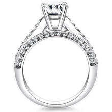 Load image into Gallery viewer, 14K WHITE GOLD 1 1/9 CT TW PAVE DIAMOND CATHEDRAL ENGAGEMENT RING