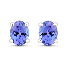 Load image into Gallery viewer, 0.40 Carat Genuine Tanzanite 14K White Gold Earrings