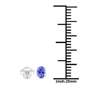 0.40 Carat Genuine Tanzanite 14K White Gold Earrings