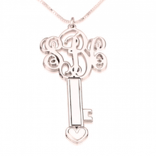 Load image into Gallery viewer, 3 Initial Key Monogram Necklace