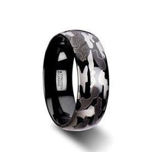 Load image into Gallery viewer, ADMIRAL Domed Tungsten Carbide Ring Black &amp; Gray Camo Pattern