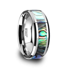 Load image into Gallery viewer, 4mm - 10mm MAUI Tungsten Carbide Ring with Mother of Pearl Inlay