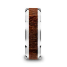 Load image into Gallery viewer, DACIAN Carpathian Wood Inlaid Tungsten Carbide Ring with Bevels - 8mm