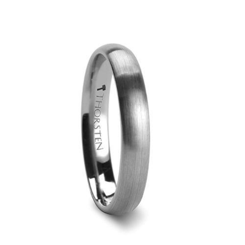 PERSEUS Brushed Finish Rounded Tungsten Carbide Ring - 4mm