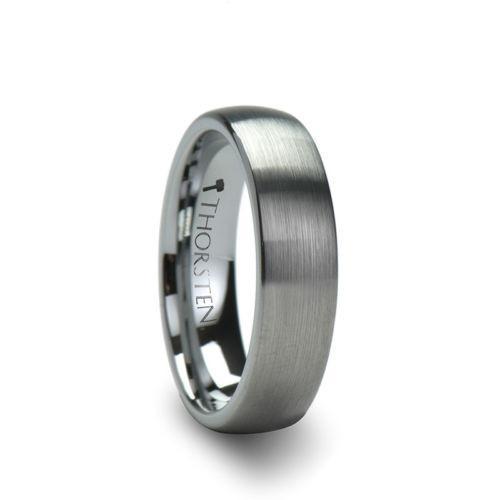 PERSEUS Brushed Finish Rounded Tungsten Carbide Ring 6mm