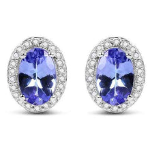 Load image into Gallery viewer, « Continue Shopping 2.02 Carat Genuine Tanzanite and White Diamond 14K White Gold Ring, Pendant &amp; Earrings Set